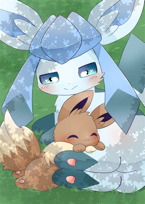 Glaceon And Eevee By Sakuperi 8 Cute Pokemon Wallpaper Pokemon Eeveelutions Pokemon Eevee