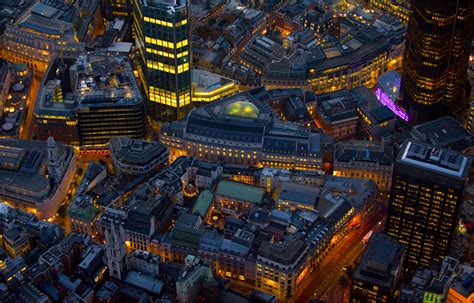 Londres De Noche Desde El Cielo