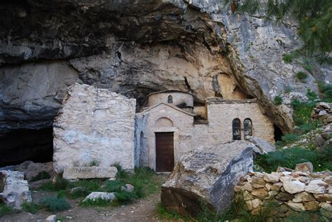 A Small Church At The Entrance Of Davelis Cave Photo From Penteli In
