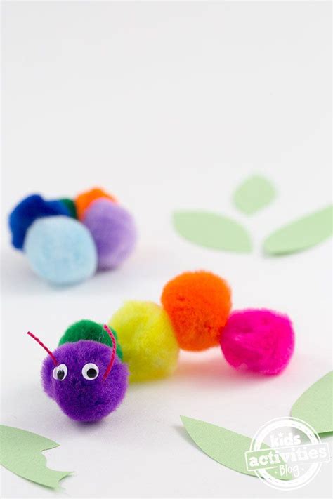 Easy Pom Pom Caterpillar Craft For Kids Spring Crafts For Kids