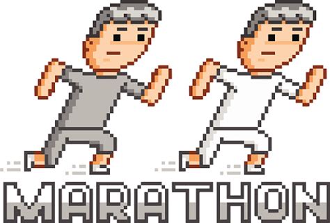 Pixel Runners And Marathon Stock Illustration Download Image Now Istock