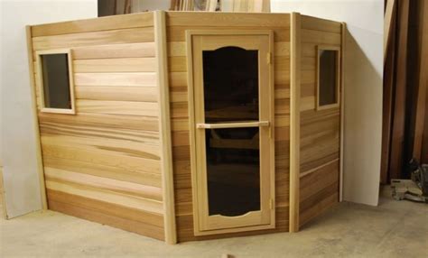 Pre Built Indoor Home Sauna With An Angled Front Door Wall Sauna Kits