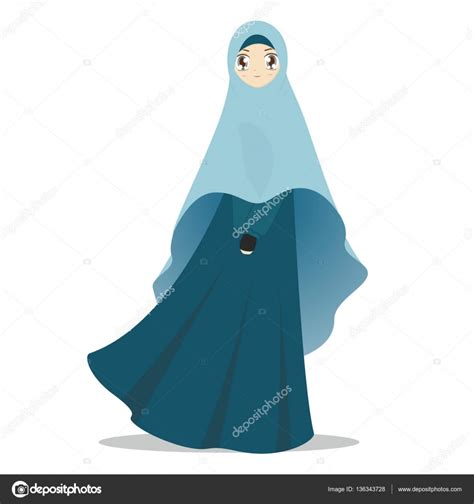 Muslim Women Cartoon Illustration — Stock Vector