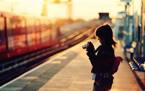 Girl Standing Alone On Railway Station Photography Sid Rehmani Land