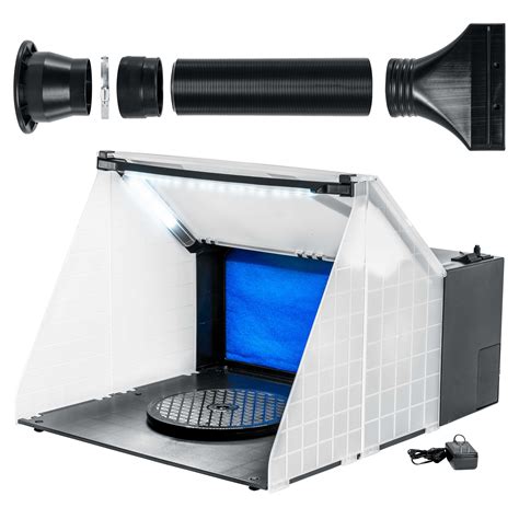 Portable Hobby Airbrush Paint Spray Booth Kit Exhaust Filter Led Light