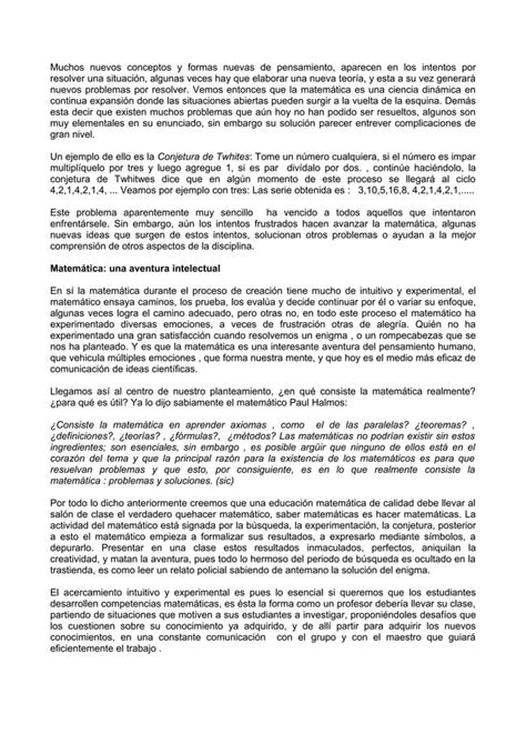 La Educacion Matematica En El Tercer Milenio Pdf