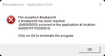Breakpoint Exception Issue 3138 Bitwarden Clients GitHub