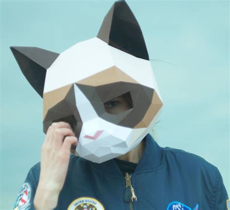 Cat Mask Diy Paper Mask Printable Template Papercraft 3d Masquerade