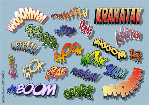 Comic Book Sound Effects Onomatopoeia Symbols Comics Words Stock