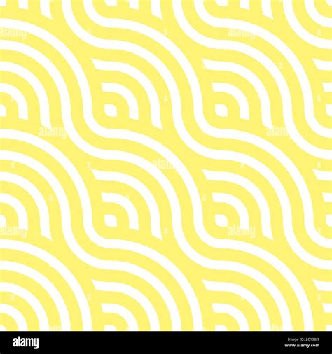 Noodle Seamless Pattern Yellow Waves Abstract Wavy Background Vector