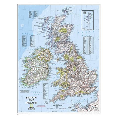 Storbritannien England Vægkort National Geographic Nordisk