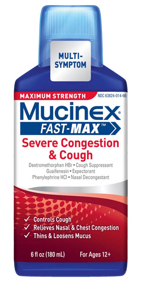 Mucinex Fast Max Adult Severe Congestion And Cough Liquid 6 Ounce Health