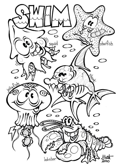 Cute Sea Animal Coloring Pages
