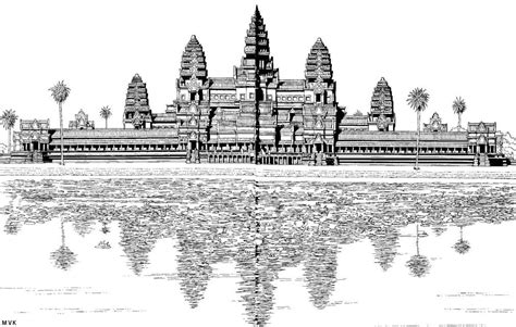 Angkor Wat Sketch At Explore Collection Of Angkor