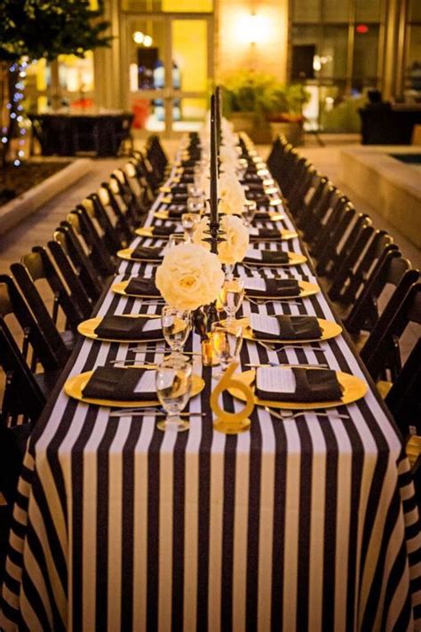 Black White And Gold Dinner Party Ideas Little Party Love Wedding