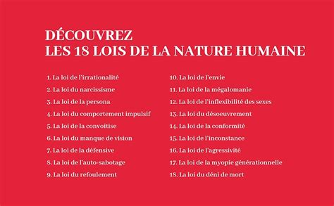 Amazon Fr Les Lois De La Nature Humaine Par L Auteur Du Best Seller