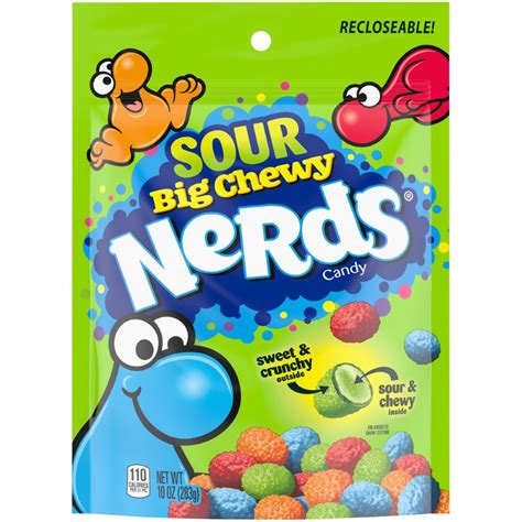 Nerds Sour Big Chewy Crunchy Jumbo Sized Nerd Candies In A Closeable