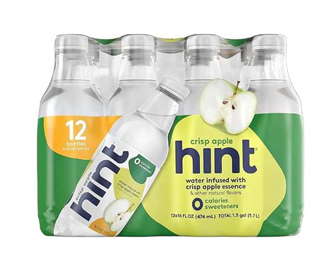 Hint Crisp Apple Flavored Water 16 Fl Oz Bottle Pack Of 12 Ebay