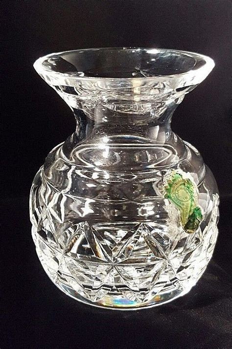 Waterford Crystal Small Flower Posy Vase Flared Rim Criss Cross