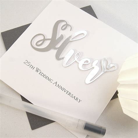 25th Silver Wedding Anniversary Card By The Hummingbird Card Company