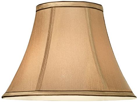 Tan Small Bell Lamp Shade And Brown Trim 6 Top X 12 Bottom X 9 High