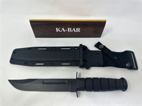 Ka Bar 1213 Black Straight Edge Knife Hard Sheath 617717212130 Ebay
