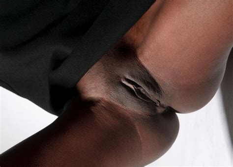 Trish Spread Legs Ebony Black Female Shaved Naked And Undressed