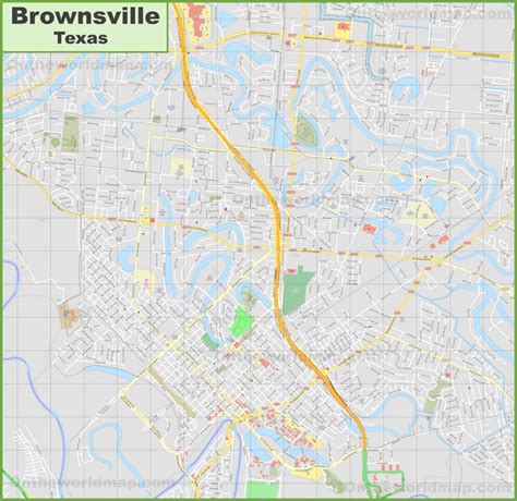 Large Detailed Map Of Brownsville