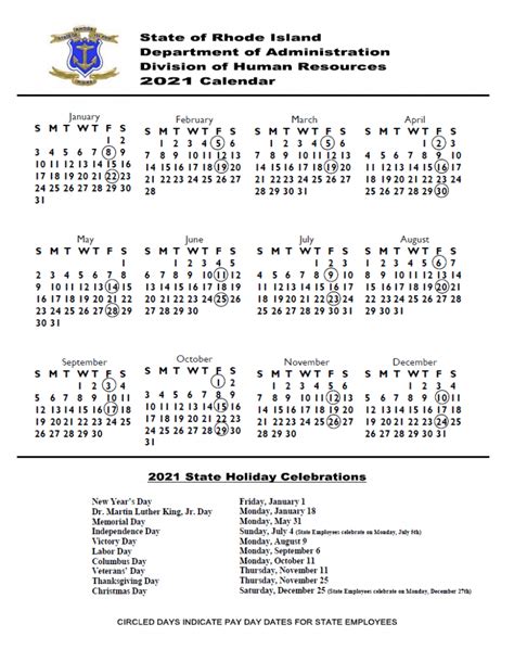 State Of Rhode Island Payroll Calendar 2022 Payroll Calendar