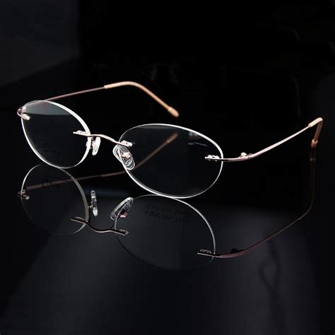 Buy Oval Rimless Eyeglasses Frame Women Brand Designer