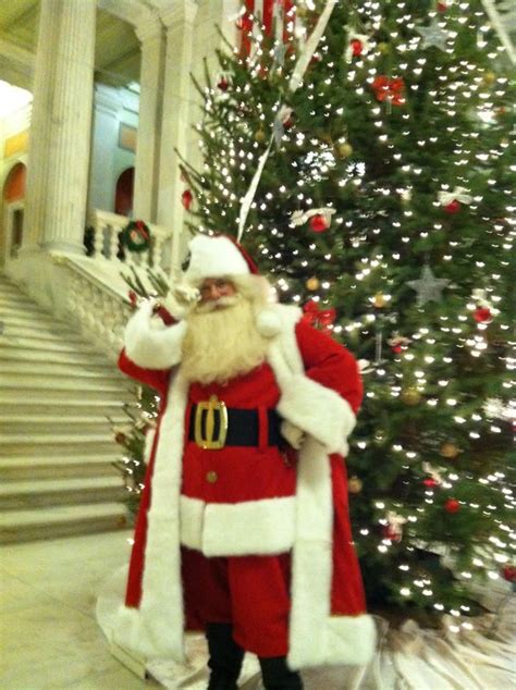 Santa Claus Michael Rielly Visits The Christmas Tree At The Rhode