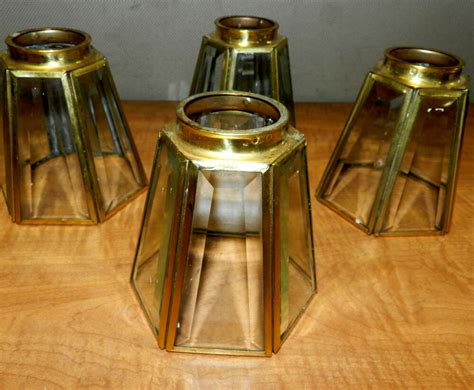 They are flexible and can be used throughout the interiors of a house, such as in the living room, kitchen and bathroom. 9450/ 4 Vintage Brass & Beveled Glass Light Fixture Globes ...