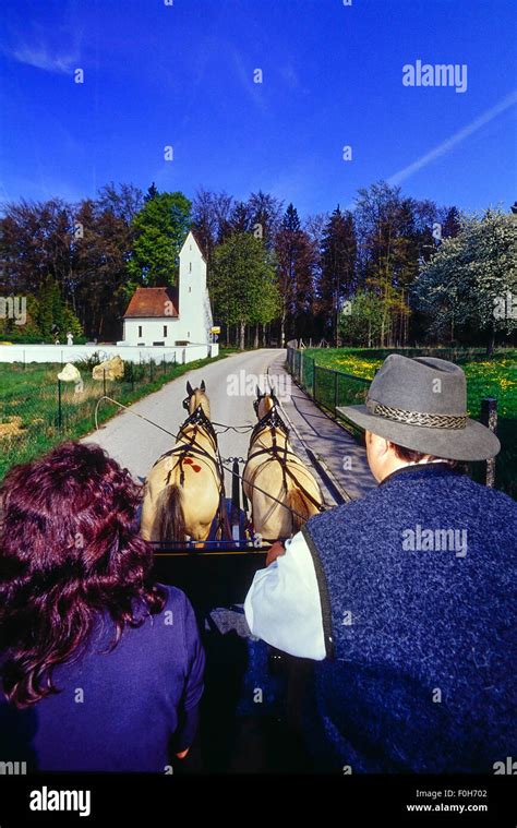 Horse Carriage Ride Bergen Bavaria Germany Stock Photo Alamy