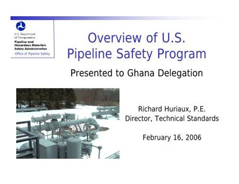 Overview Of Us Pipeline Safety Program