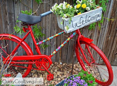 Repurposed Garden Bike Repurposed Items Garden Art Wooden Flower Boxes