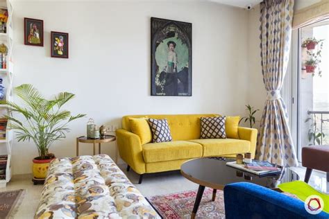 Mirrors lend the illusion of space too so mount some on one wall. An Eclectic 3BHK at Lodha Fiorenza (With images) | India home decor, Living room decor apartment ...