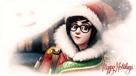 Happy Holiday Poster Mei Overwatch Overwatch Christmas Hd