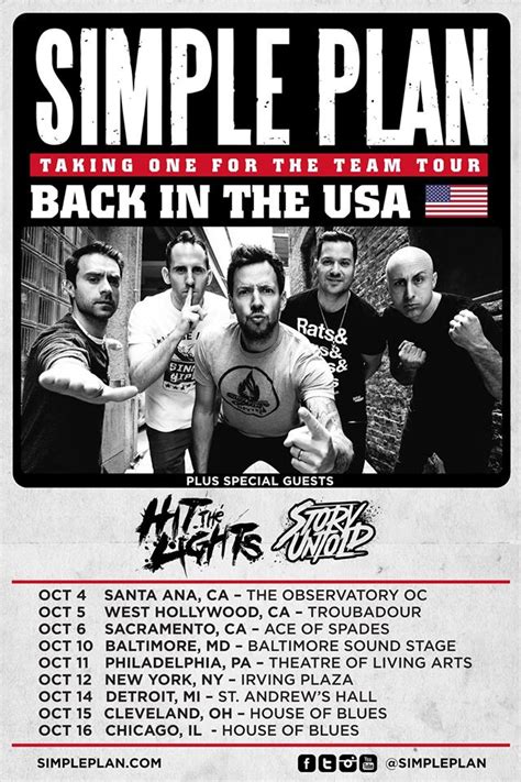 Punkvideosrock Simple Plan Announce Us Tour With Hit The Lights