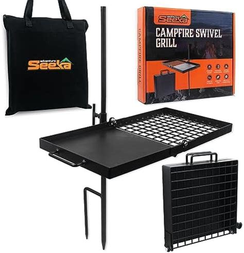 Amazon Com Sunnydaze Swiveling Dual Grill Campfire Cooking Grate System Includes Height