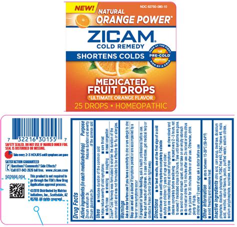 Zicam Cold Remedy Medicated Fruit Drops Zinc Acetate Anhydrous And Zinc Gluconate Bar Chewable