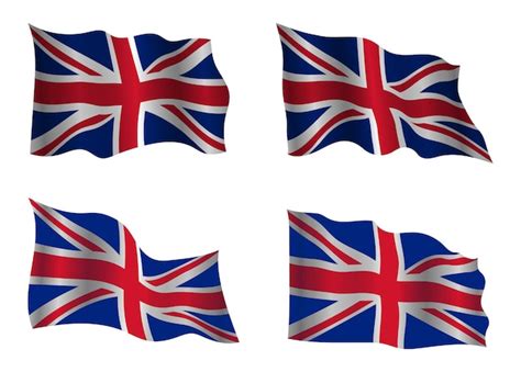 Premium Vector Waving United Kingdom Flags