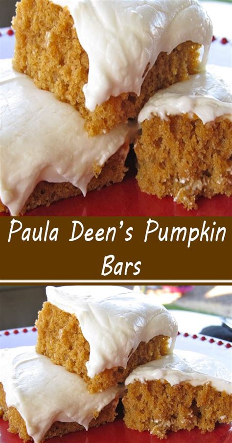 This healthy version of banana pudding calls. Paula Deen's Pumpkin Bars | Paula deen pumpkin bars ...