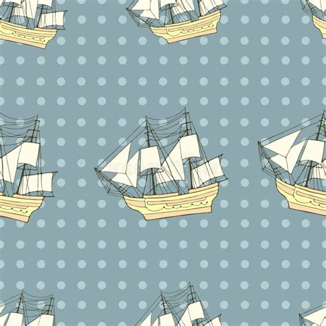 Ship Background Seamless Pattern Stock Vector Illustration Of Boat