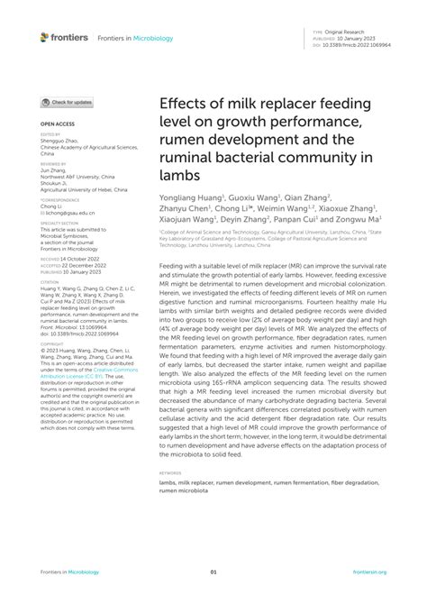 pdf effects of milk replacer feeding level on growth performance rumen development and the
