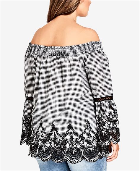City Chic Trendy Plus Size Off The Shoulder Top And Reviews Tops Plus