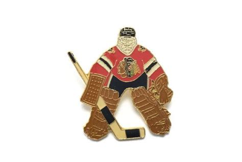 1989 Blackhawks Pin Nhl Goalie Collector Pin New Shiny Etsy