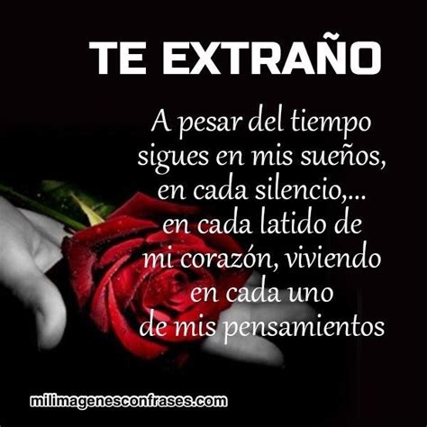 A Red Rose Sitting In Front Of A Black Background With The Words Te Extrano