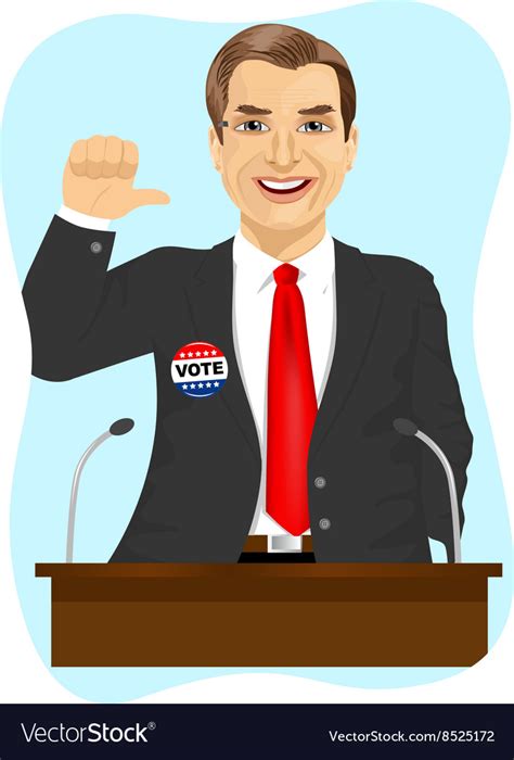 Political Candidate Makes A Campaign Speech Vector Image