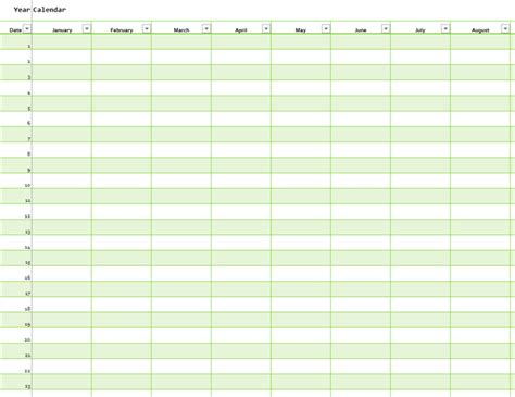 Beautiful Vertical Calendar Excel Budget Tracker Printable