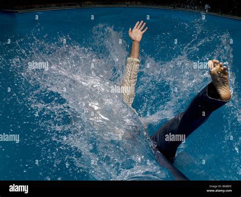 Man Falling Into Water Slow Motion Stock Photo Alamy
